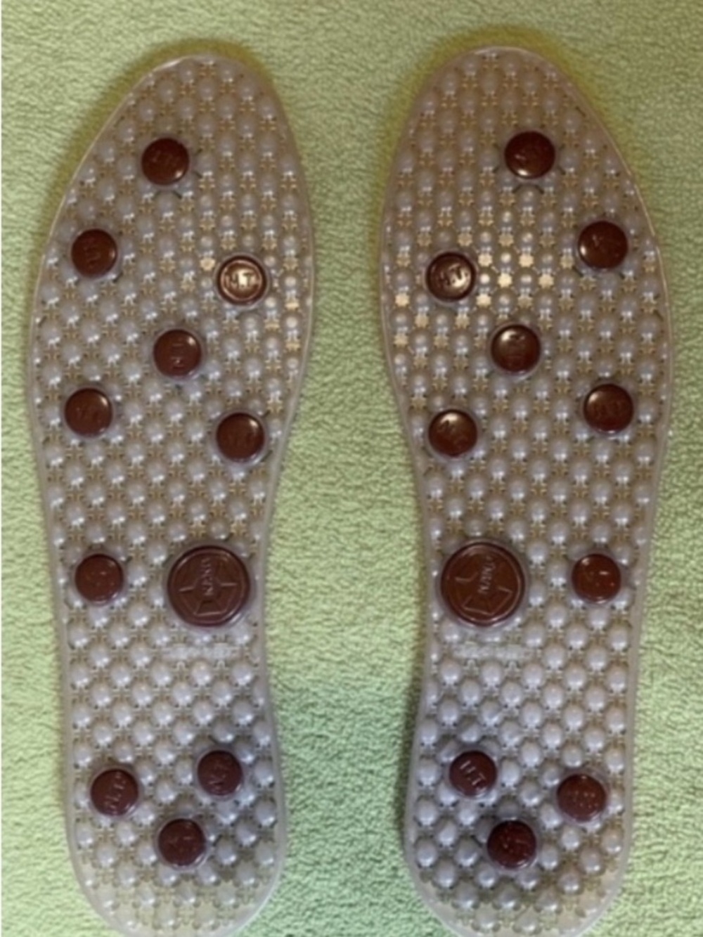 Shoe Insoles with Brown Massage Nodes